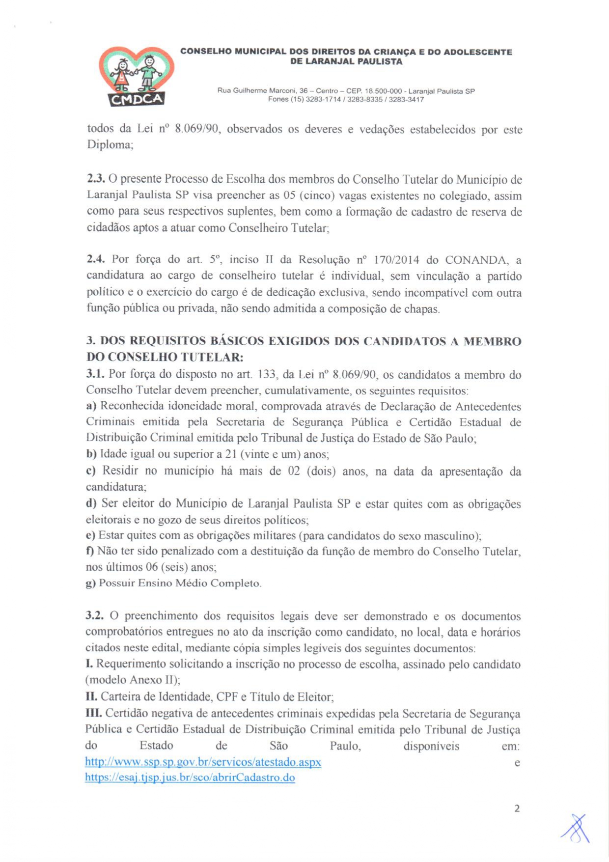 Eleições Unificadas para o Conselho Tutelar - Edital - CMDCA - nº 01/2019