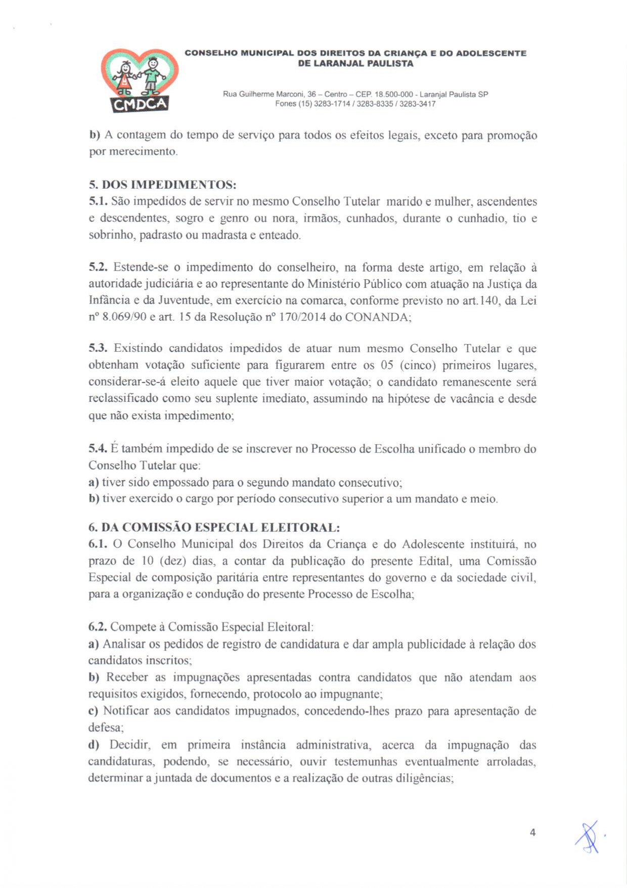 Eleições Unificadas para o Conselho Tutelar - Edital - CMDCA - nº 01/2019