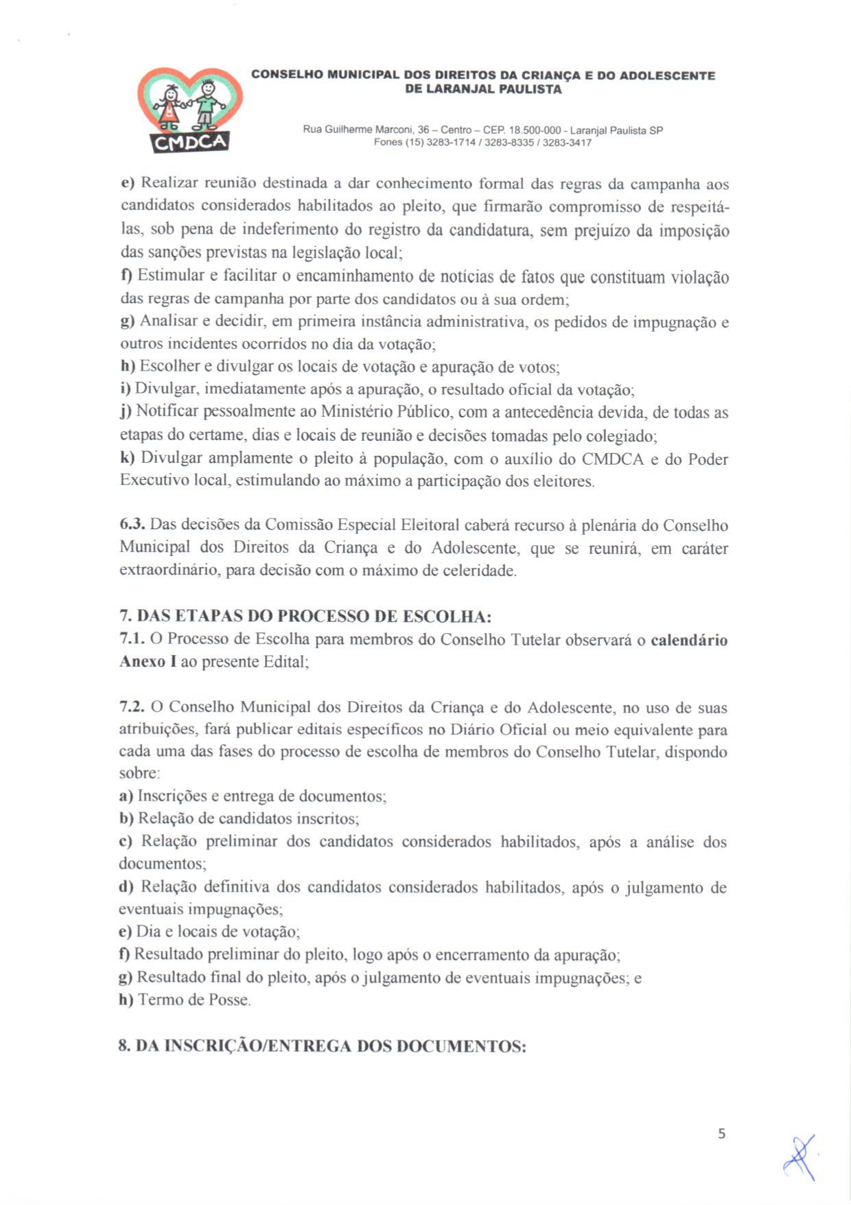 Eleições Unificadas para o Conselho Tutelar - Edital - CMDCA - nº 01/2019