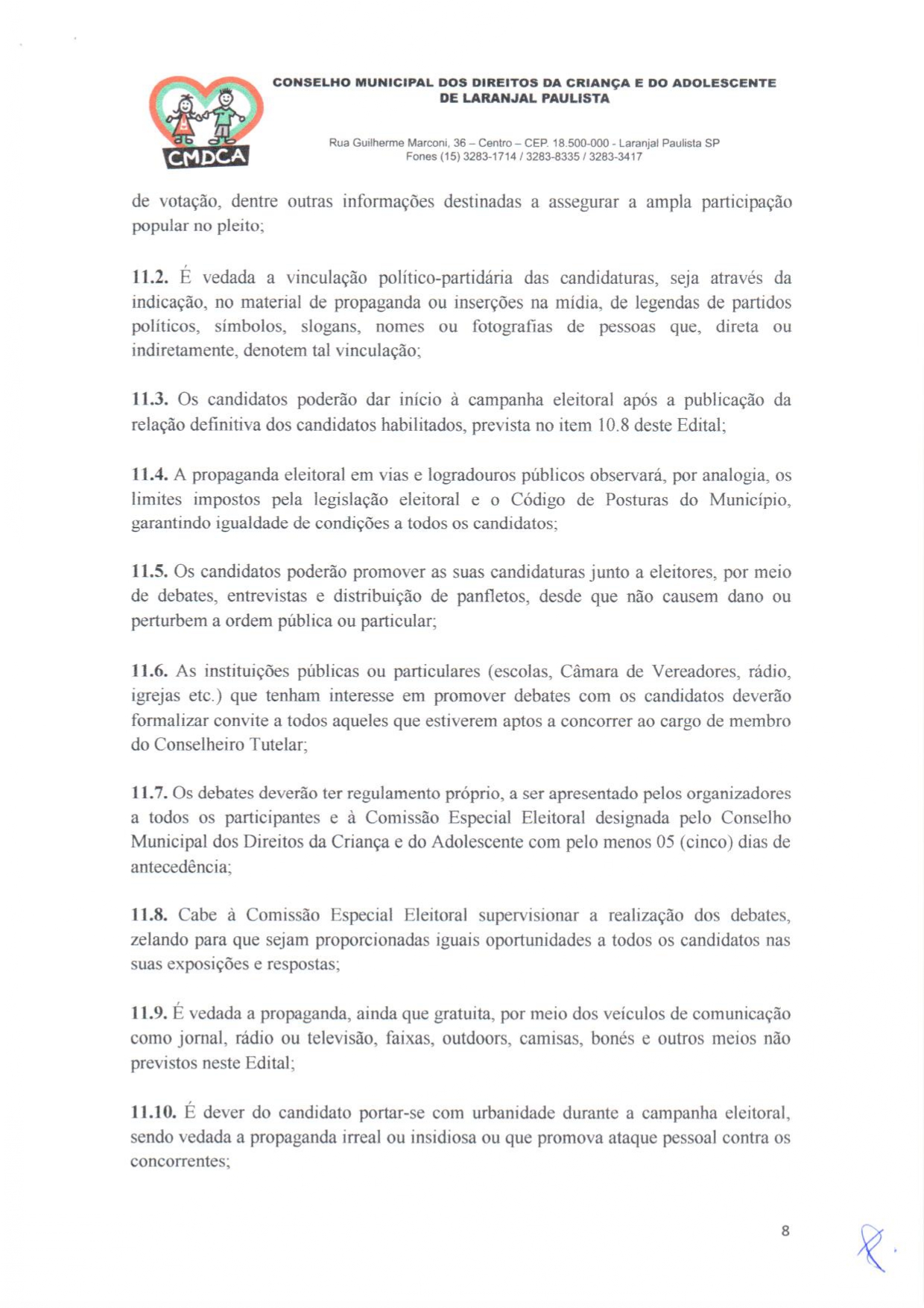 Eleições Unificadas para o Conselho Tutelar - Edital - CMDCA - nº 01/2019