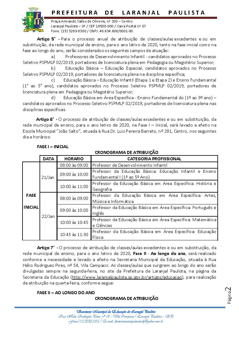 Instrução Normativa 002-2020 - Excedentes - Processo Seletivo