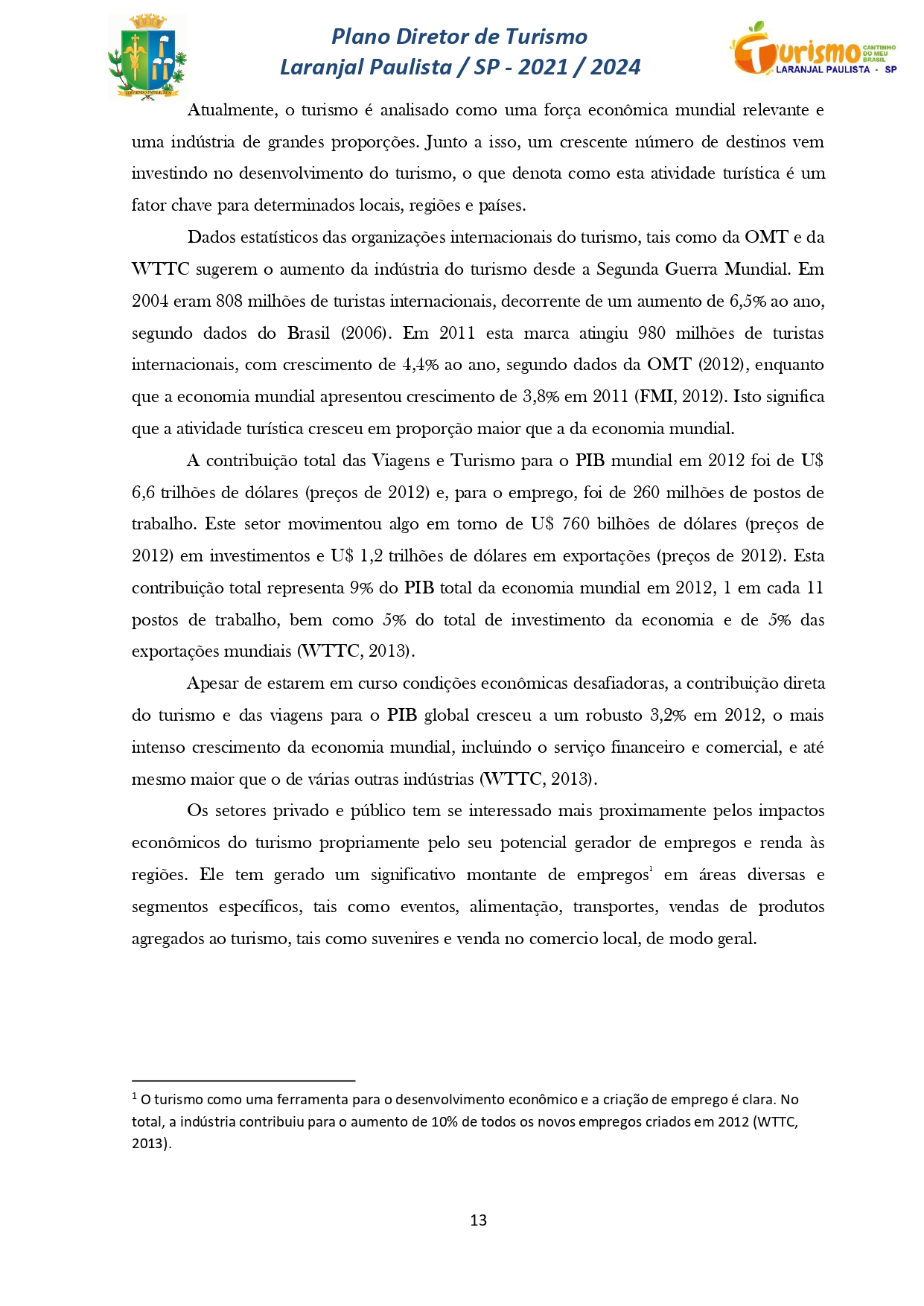 Plano Diretor de Turismo Laranjal Paulista - SP - 2021/2024