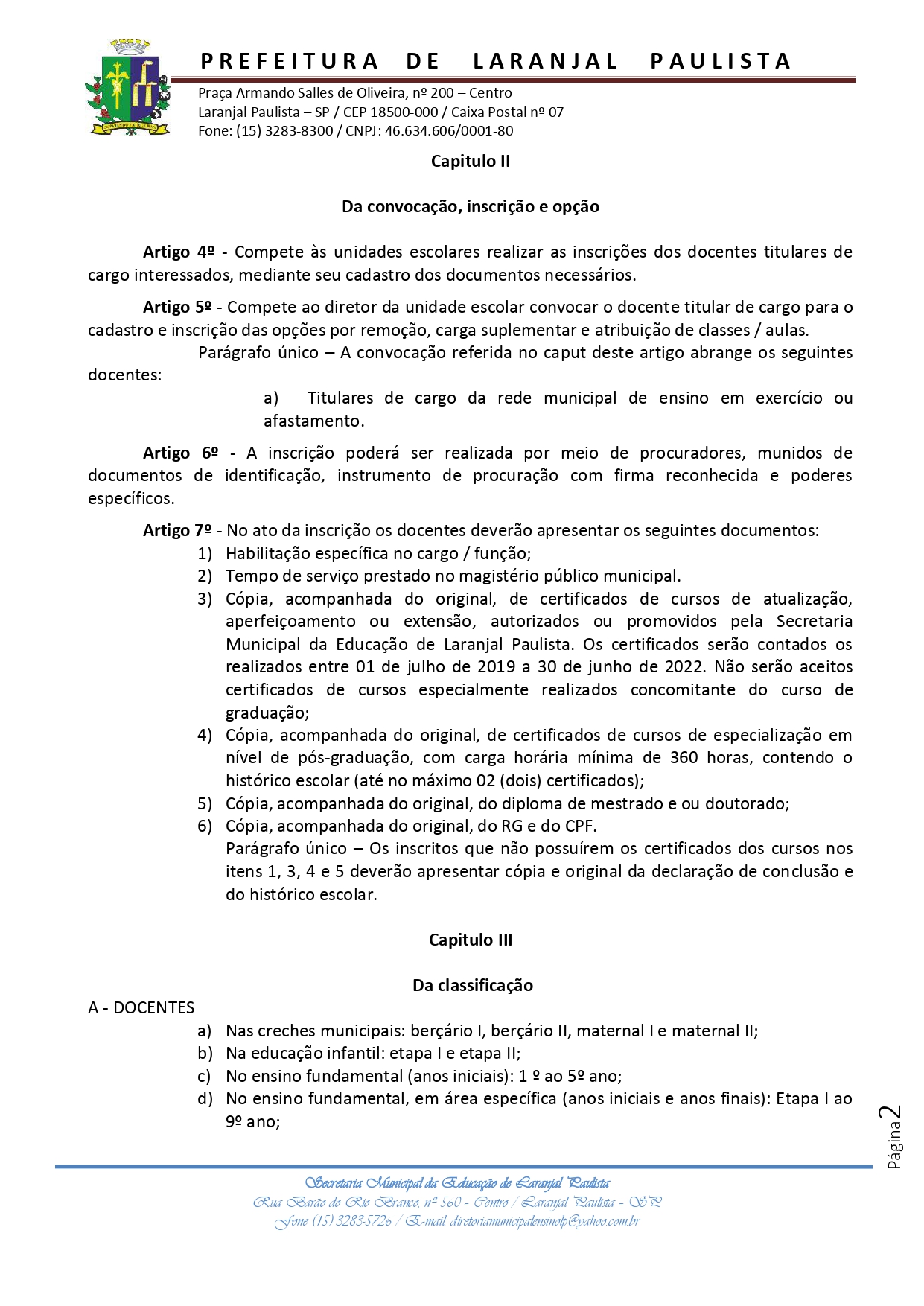 Instrução normativa SME nº 006/2022