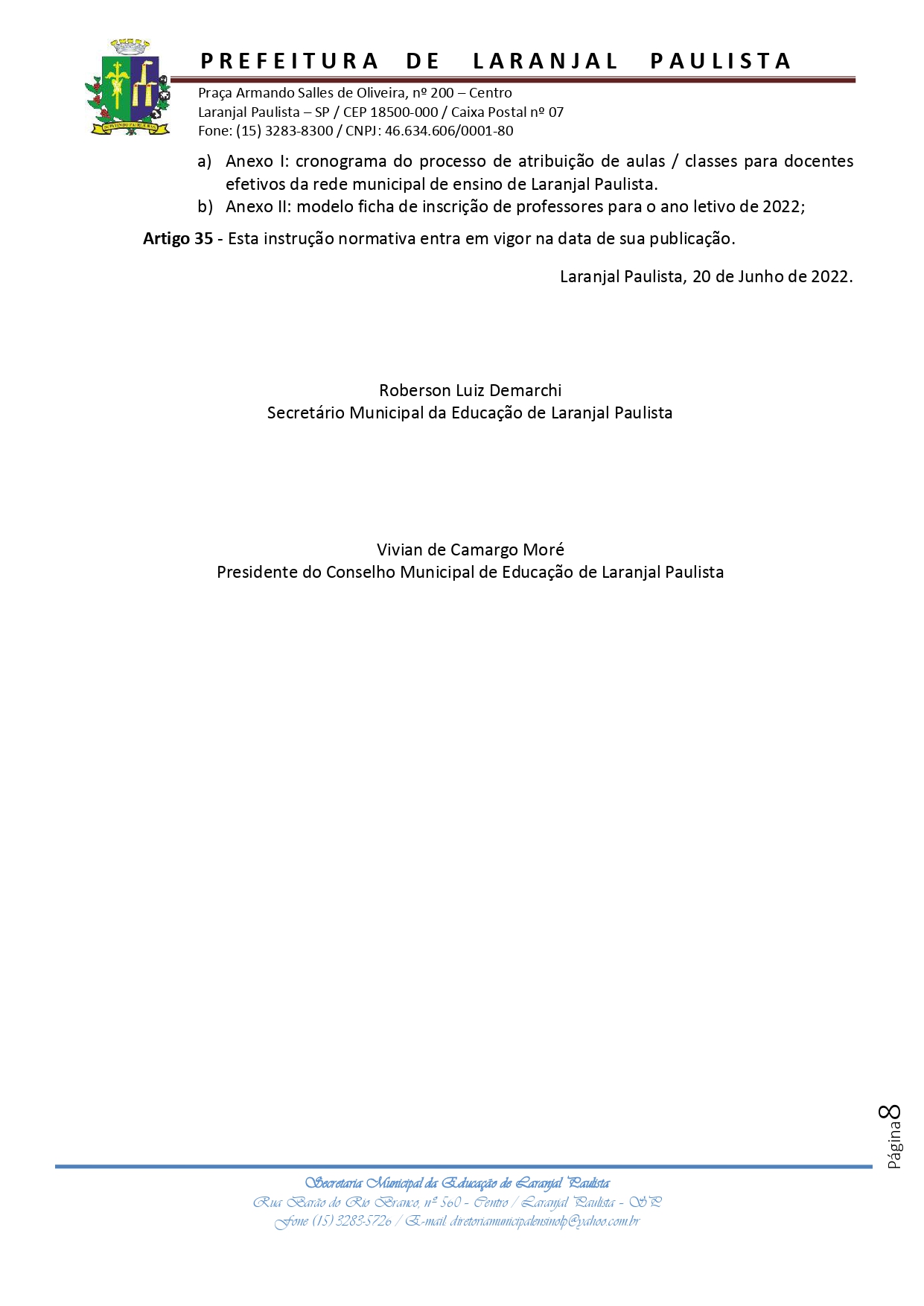 Instrução normativa SME nº 006/2022