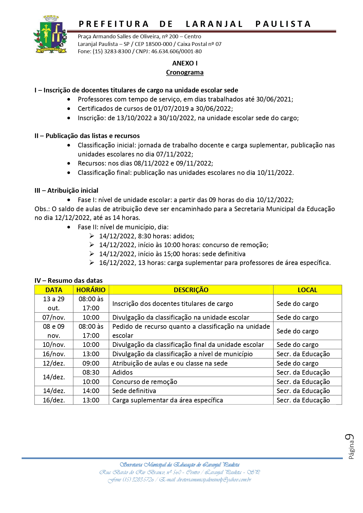 Instrução normativa SME nº 006/2022