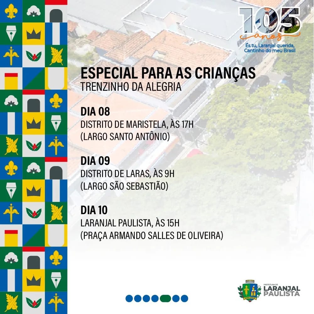 Confira a programação dos 105 anos de Laranjal Paulista
