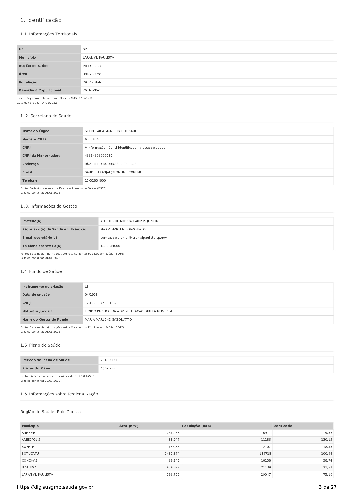 Conselho Municipal de Saúde - relatório de gestão - exercício 2021