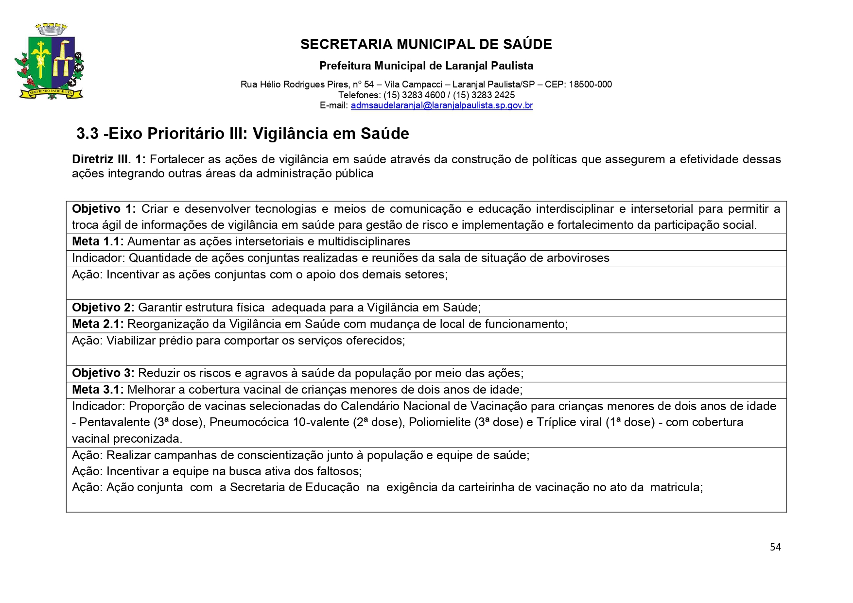 Plano Municipal de Saúde 2022 a 2025