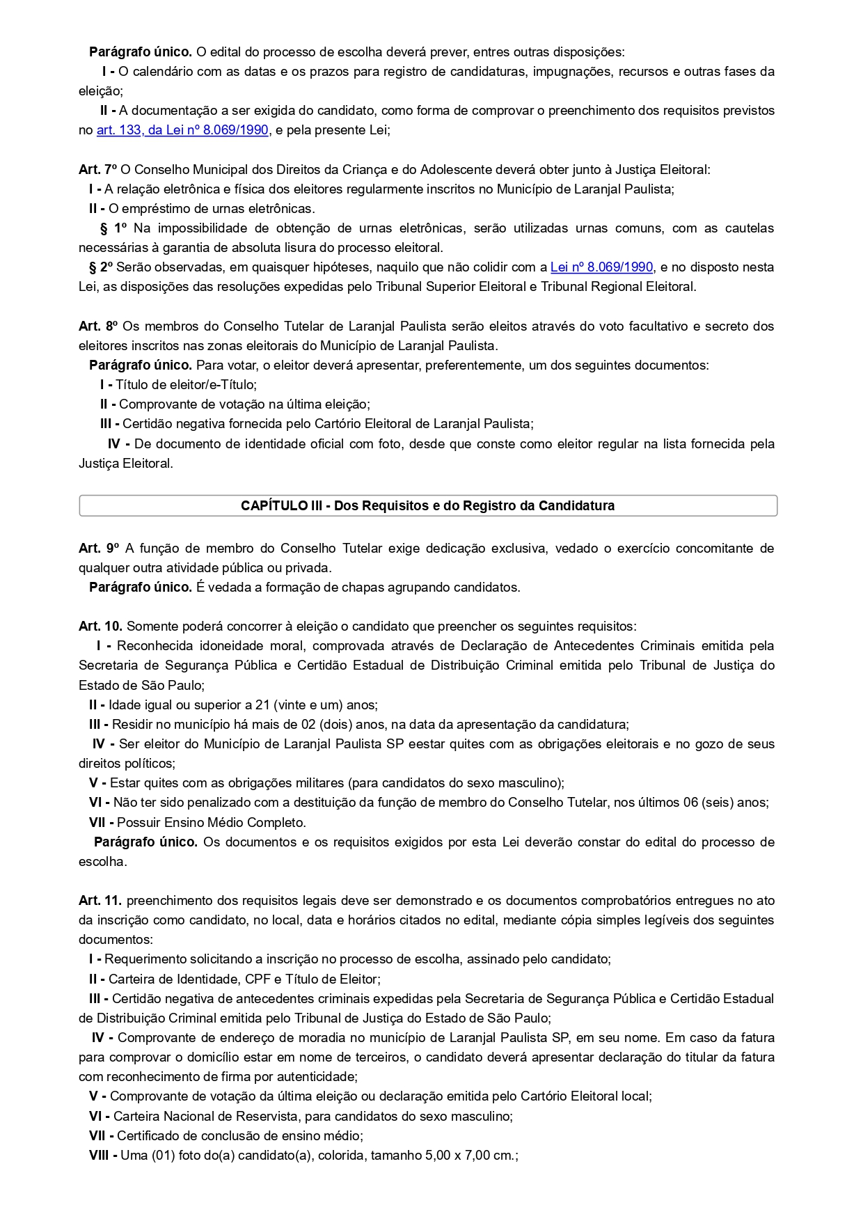Lei Municipal nº 3.267/2019 